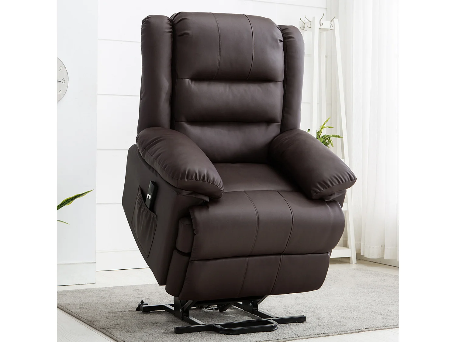 Loxley Single Motor Electric Rise Recliner Bonded Leather Lift Chair