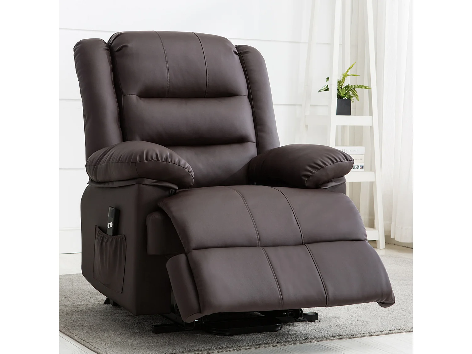 Loxley Single Motor Electric Rise Recliner Bonded Leather Lift Chair