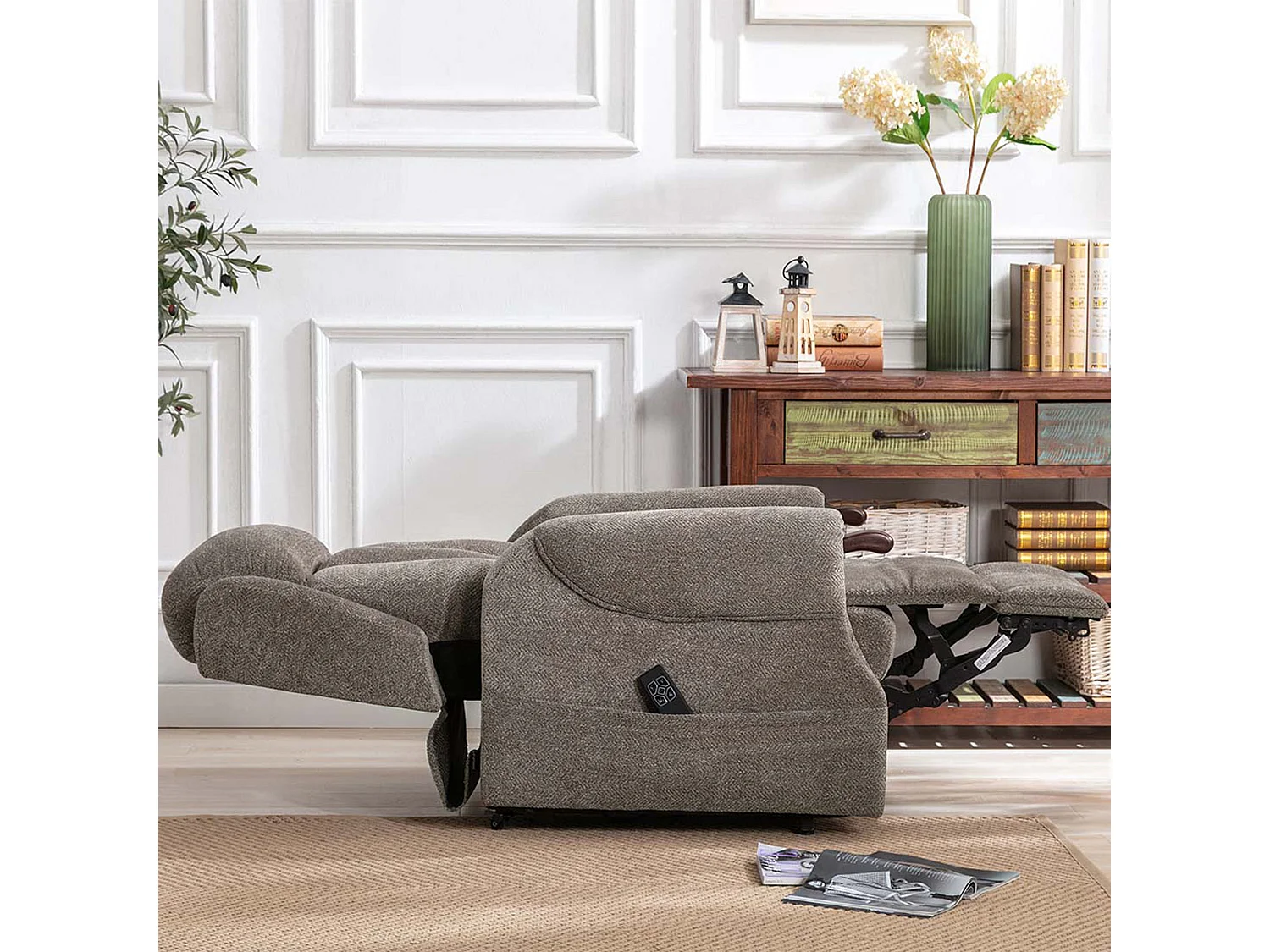Halton Fabric Heavy Duty Dual Motor Rise Recliner Lift Mobility Chair