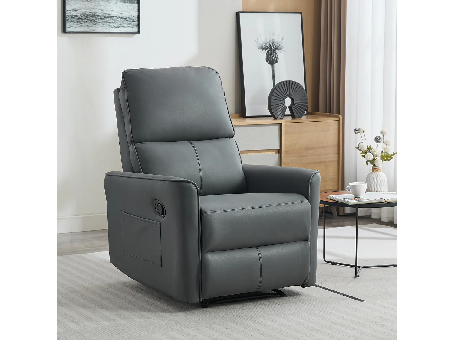 Madrid Manual Air Leather Recliner Chair