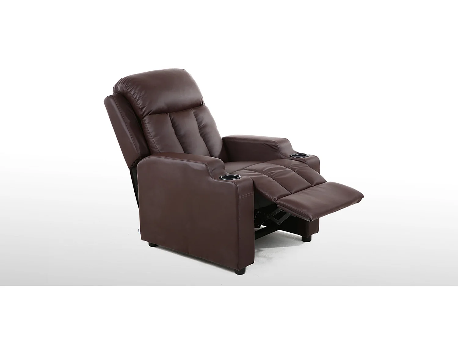 Studio Bonded Leather Recliner w Drink Holders Sofa Chair
