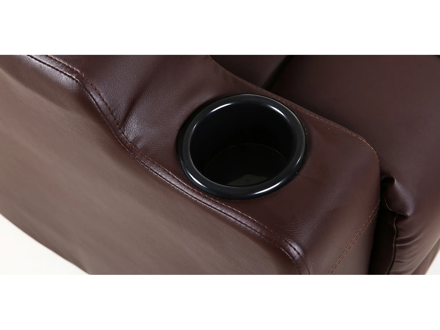 Studio Bonded Leather Recliner w Drink Holders Sofa Chair