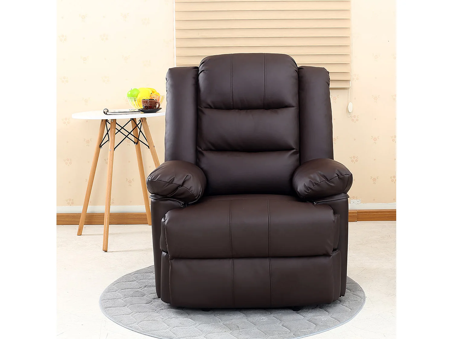 Loxley Bonded Leather Manual Recliner Armchair Sofa Home Lounge Chair