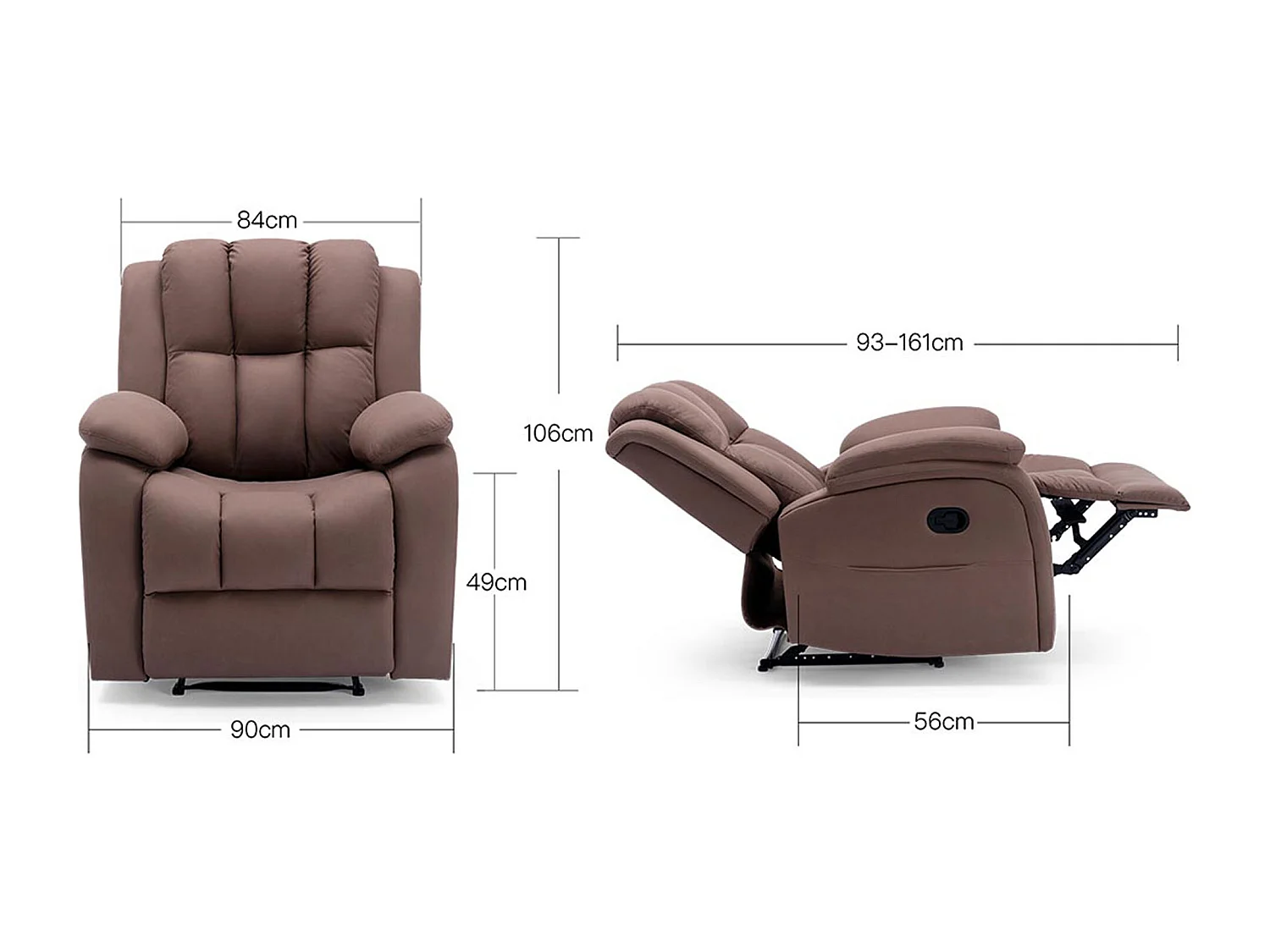 Brookline Manual Technology Fabric Recliner Gaming Lounge Sofa Chair