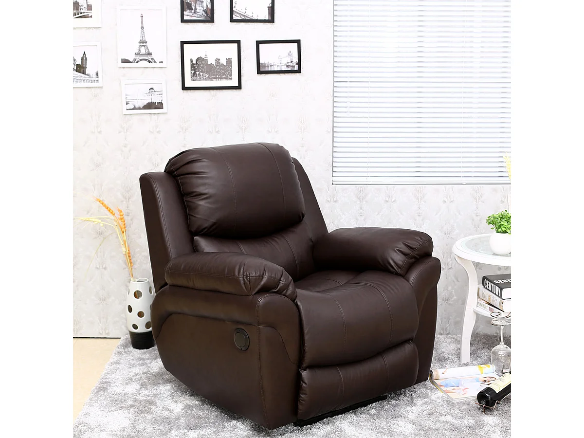 Madison Electric Bonded Leather Automatic Recliner Home Lounge Chair