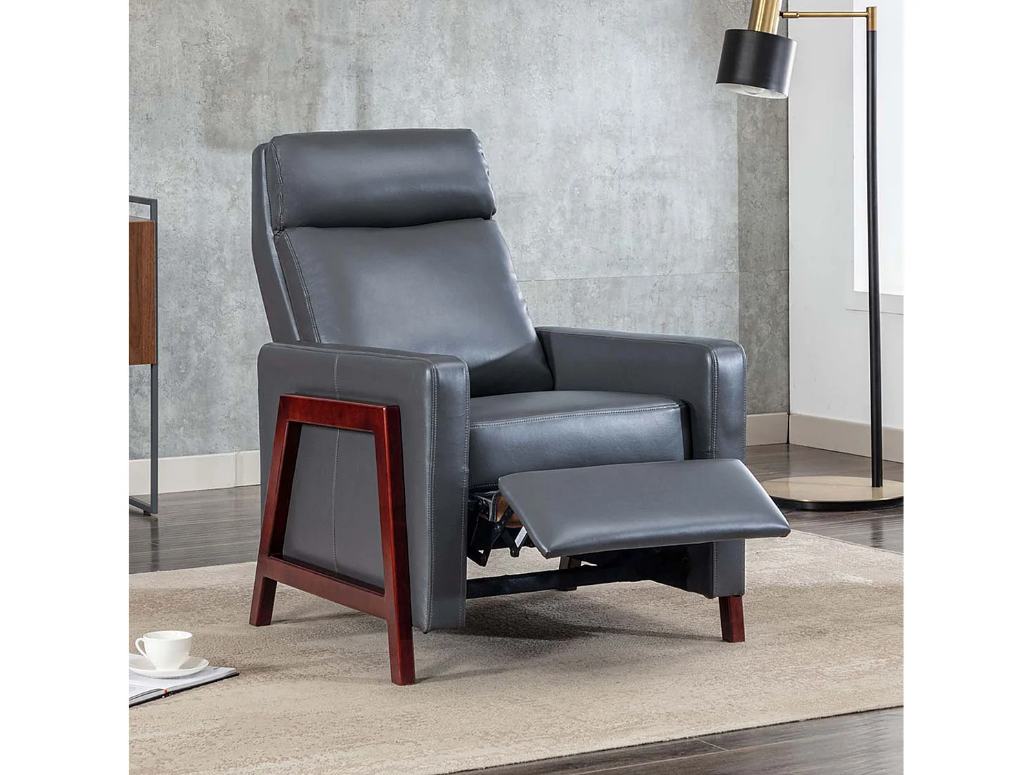 Riley Pushback Recliner Air Leather Modern Accent Recliner Chair