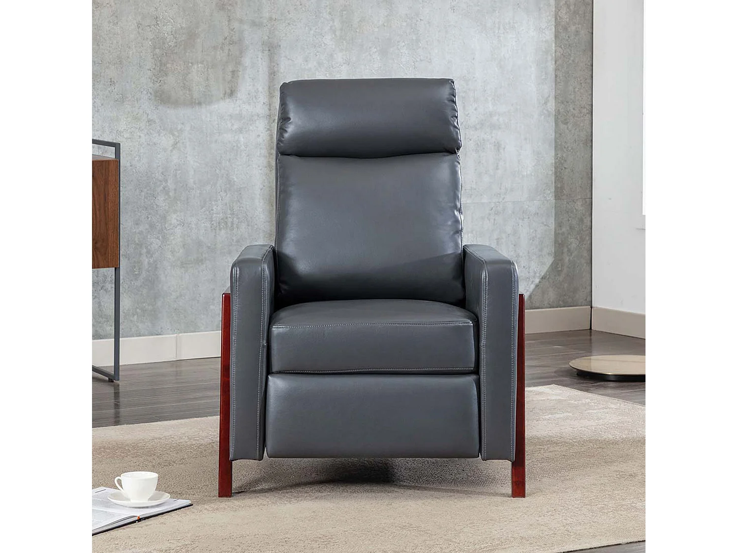Riley Pushback Recliner Air Leather Modern Accent Recliner Chair