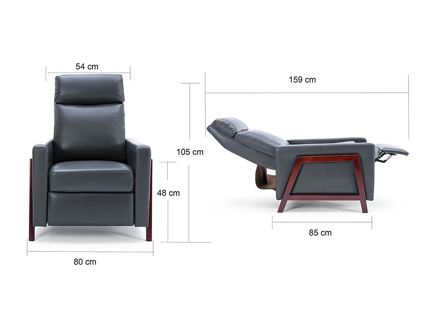 Riley Pushback Recliner Air Leather Modern Accent Recliner Chair