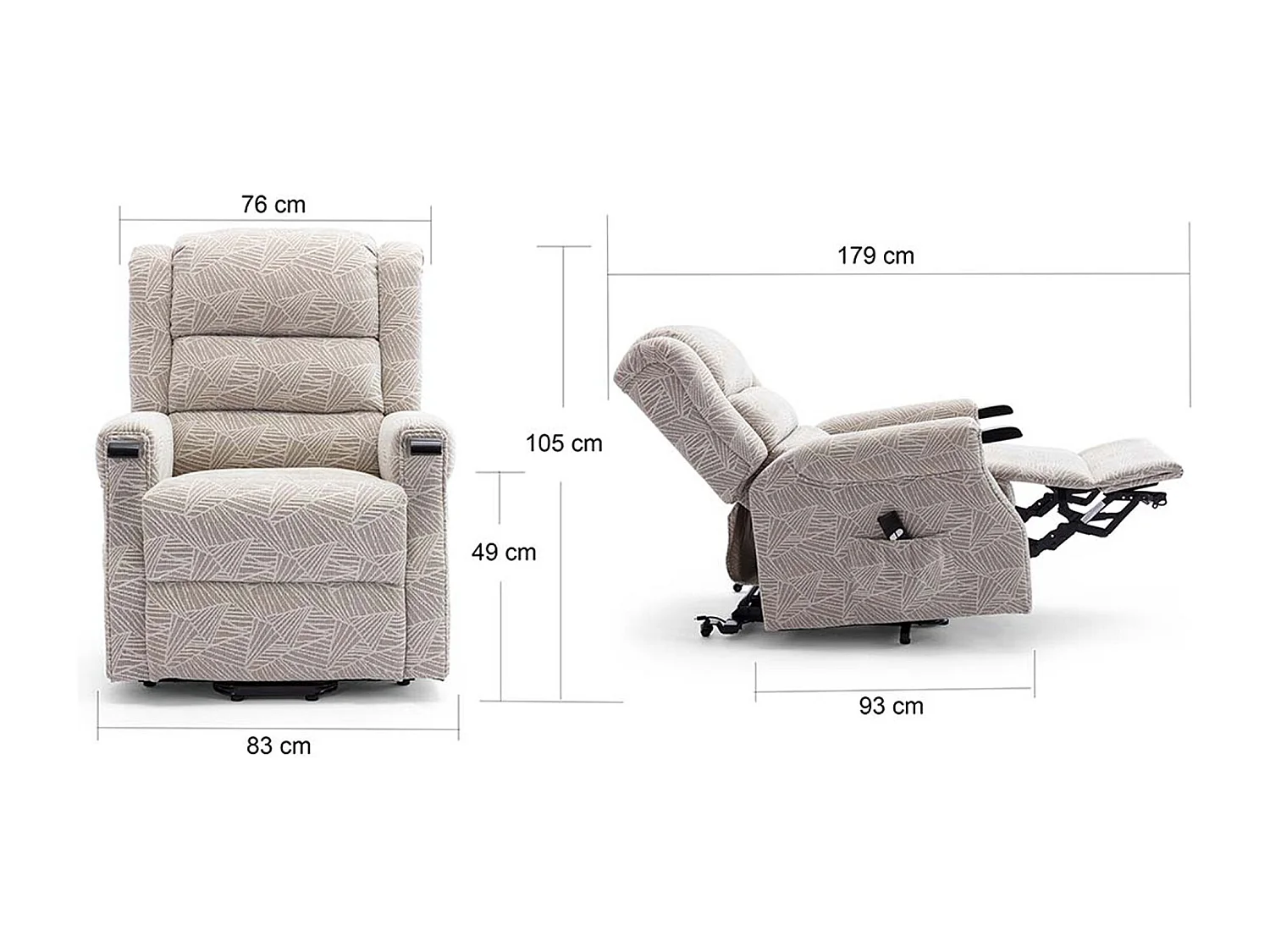 Ashfield Electric Fabric Single Motor Rise Recliner Mobility Chair