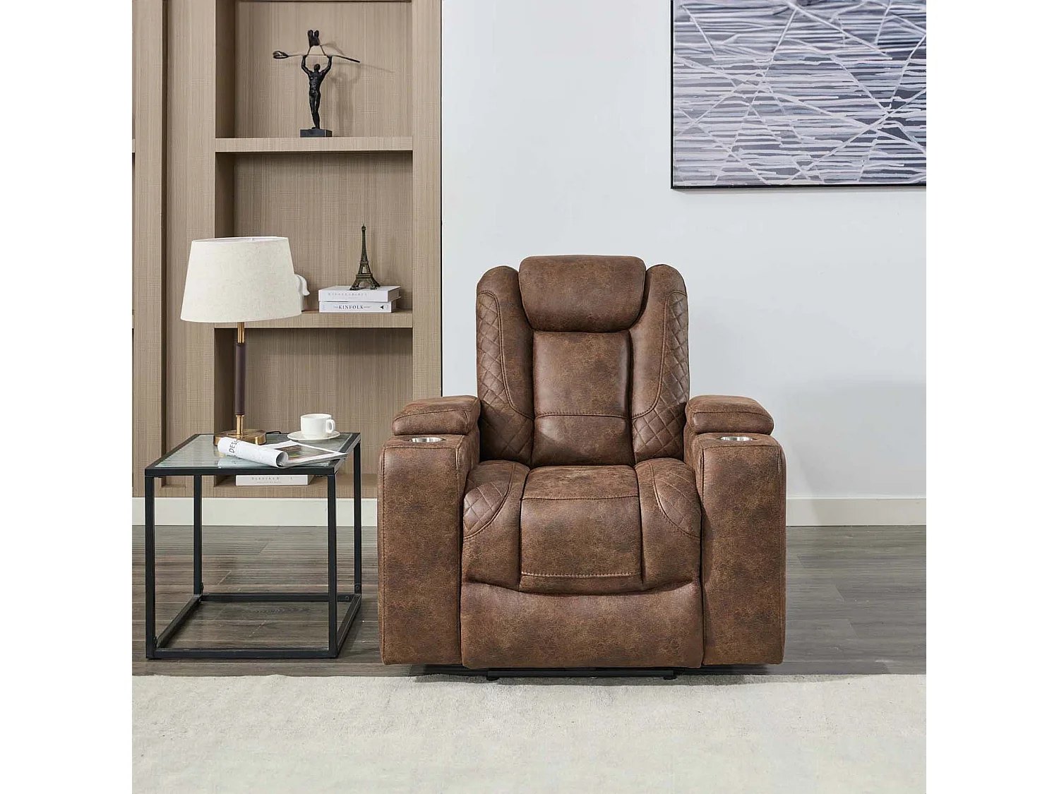 Ashton Electric Recliner Technology Fabric USB-C Charging Recliner Chair
