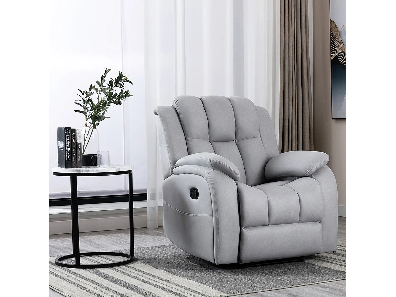 Brookline Manual Technology Fabric Recliner Gaming Lounge Sofa Chair