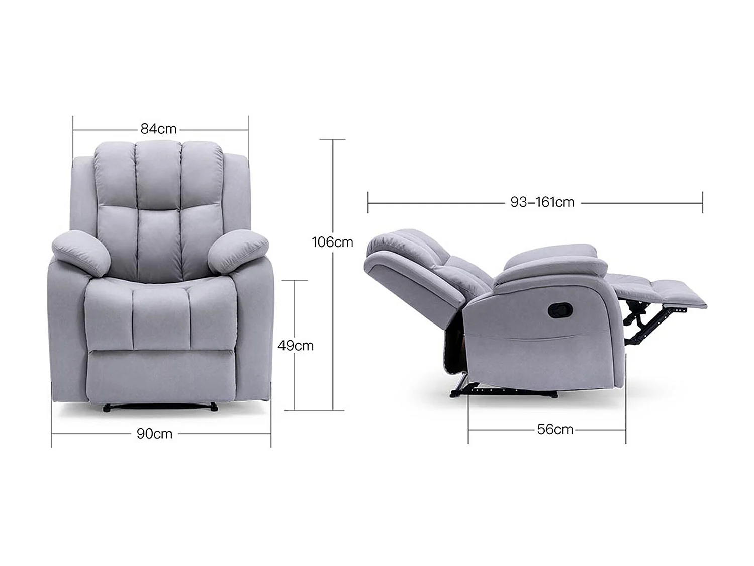 Brookline Manual Technology Fabric Recliner Gaming Lounge Sofa Chair