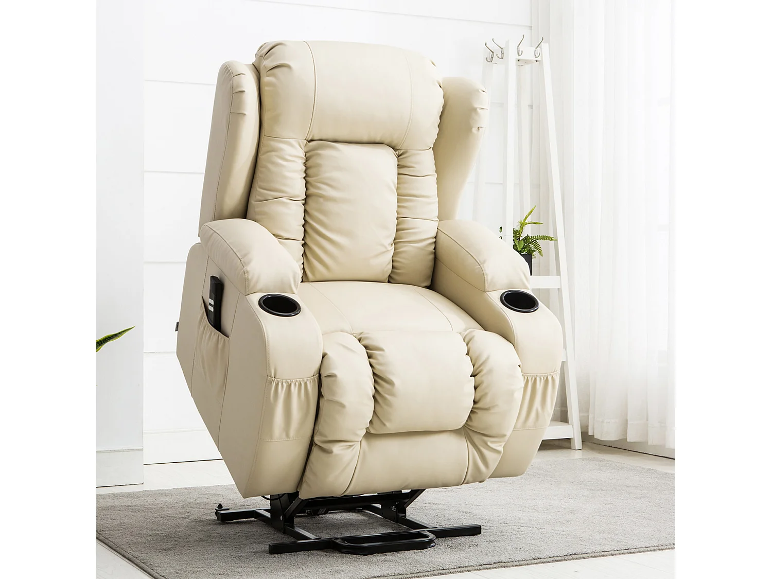 Caesar Dual Motor Rise Recliner Bonded Leather Heat And Massage Chair