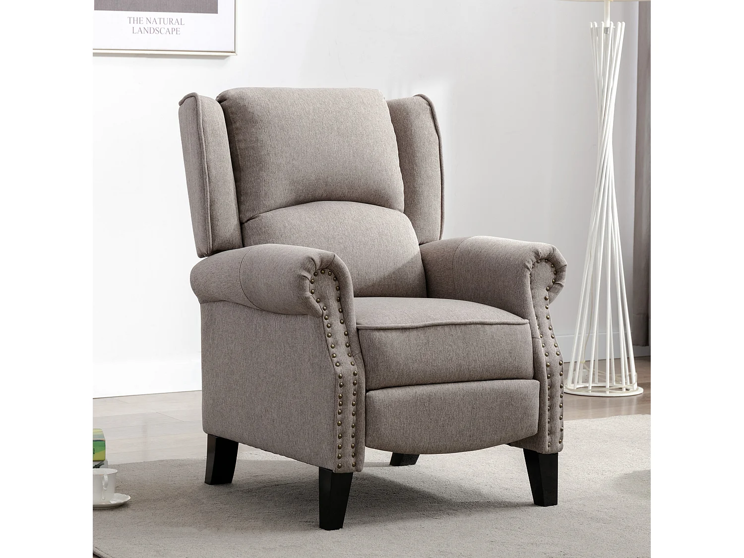 Charlotte Modern Fabric Pushback Recliner Sofa Accent Chair