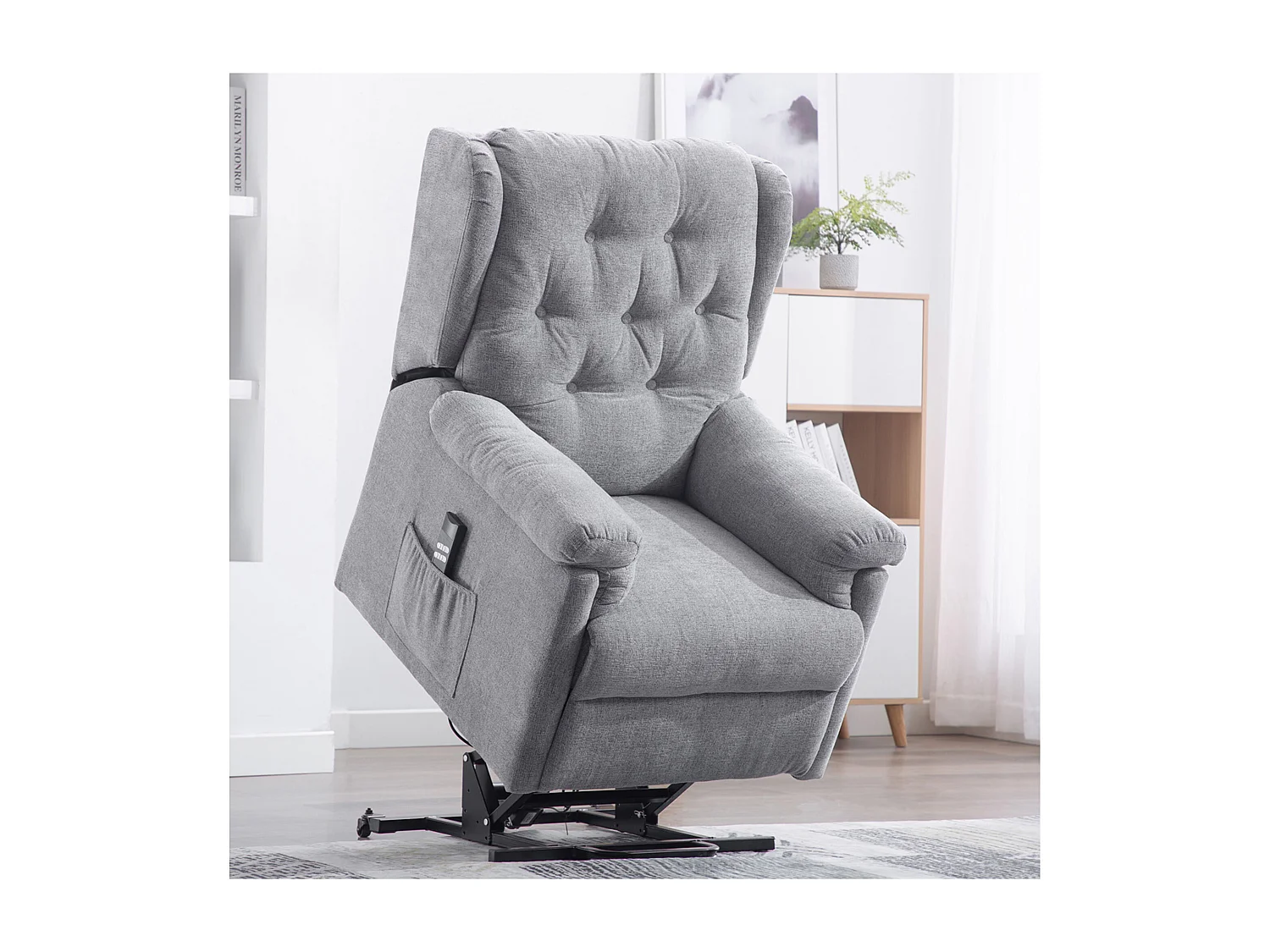 Barnsley Fabric Electric Dual Motor Rise Recliner Mobility Armchair