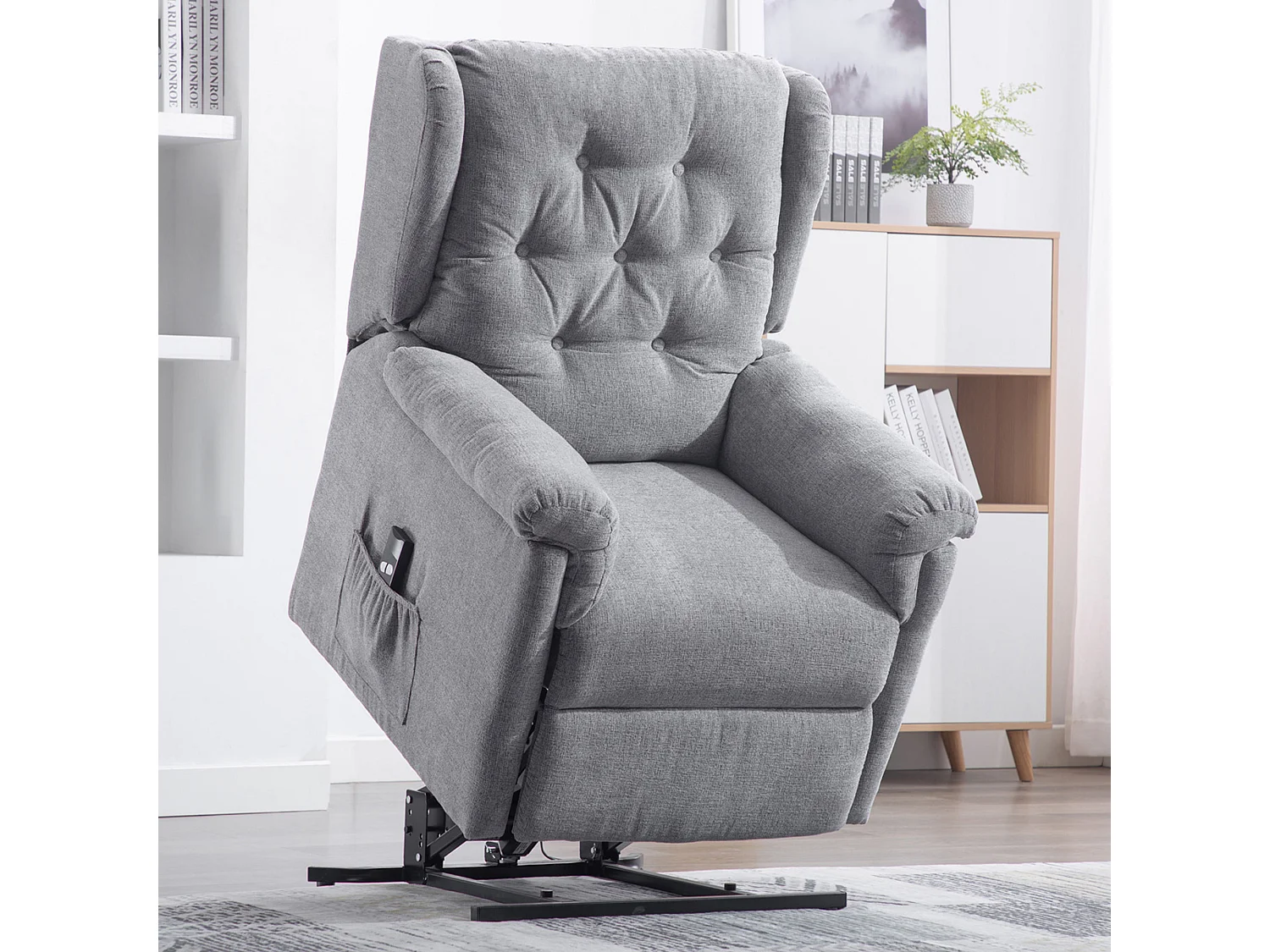 Barnsley Fabric Electric Single Motor Rise Recliner Mobility Armchair