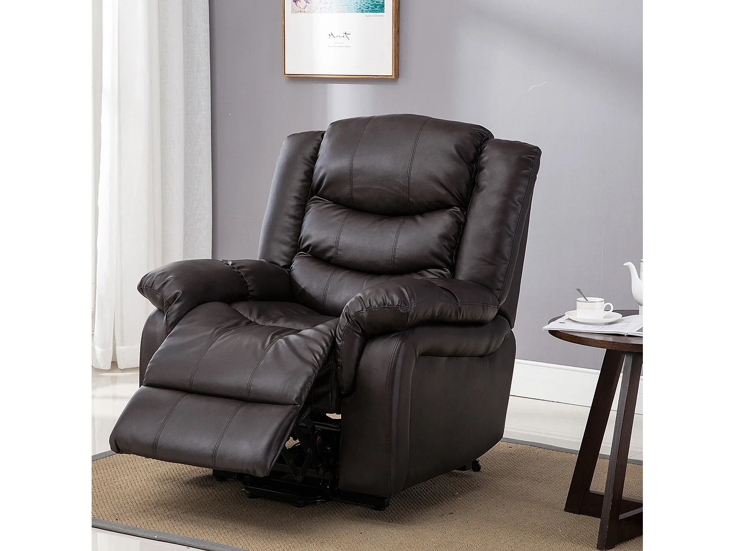 Seattle Electric Automatic Recliner Home Lounge Bonded Leather Chair