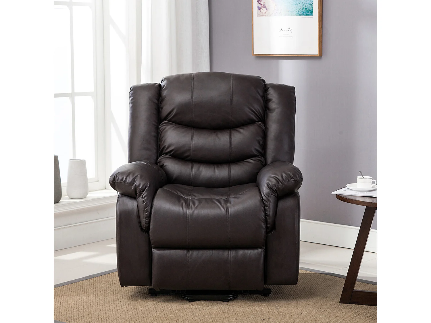 Seattle Electric Automatic Recliner Home Lounge Bonded Leather Chair