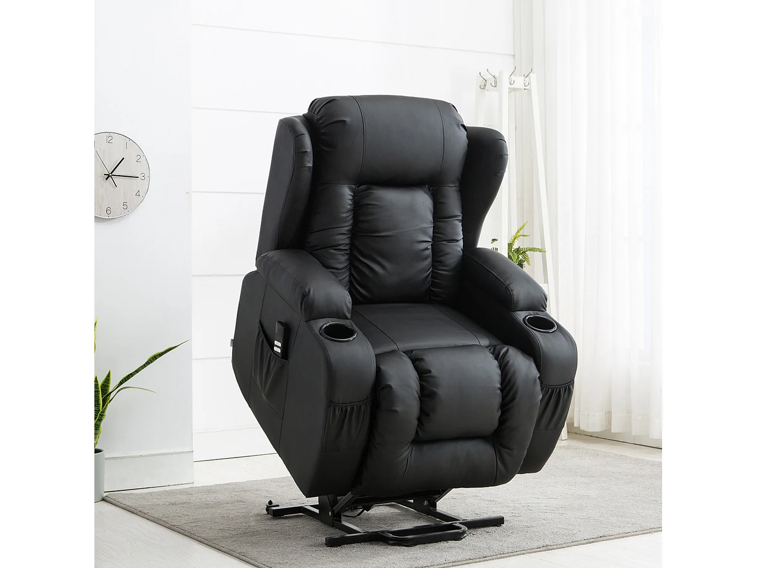 Caesar Dual Motor Rise Recliner Bonded Leather Heat And Massage Chair