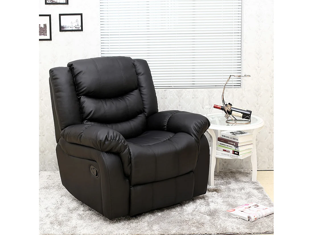 Seattle Manual Recliner Armchair Home Lounge Bonded Leather Chair