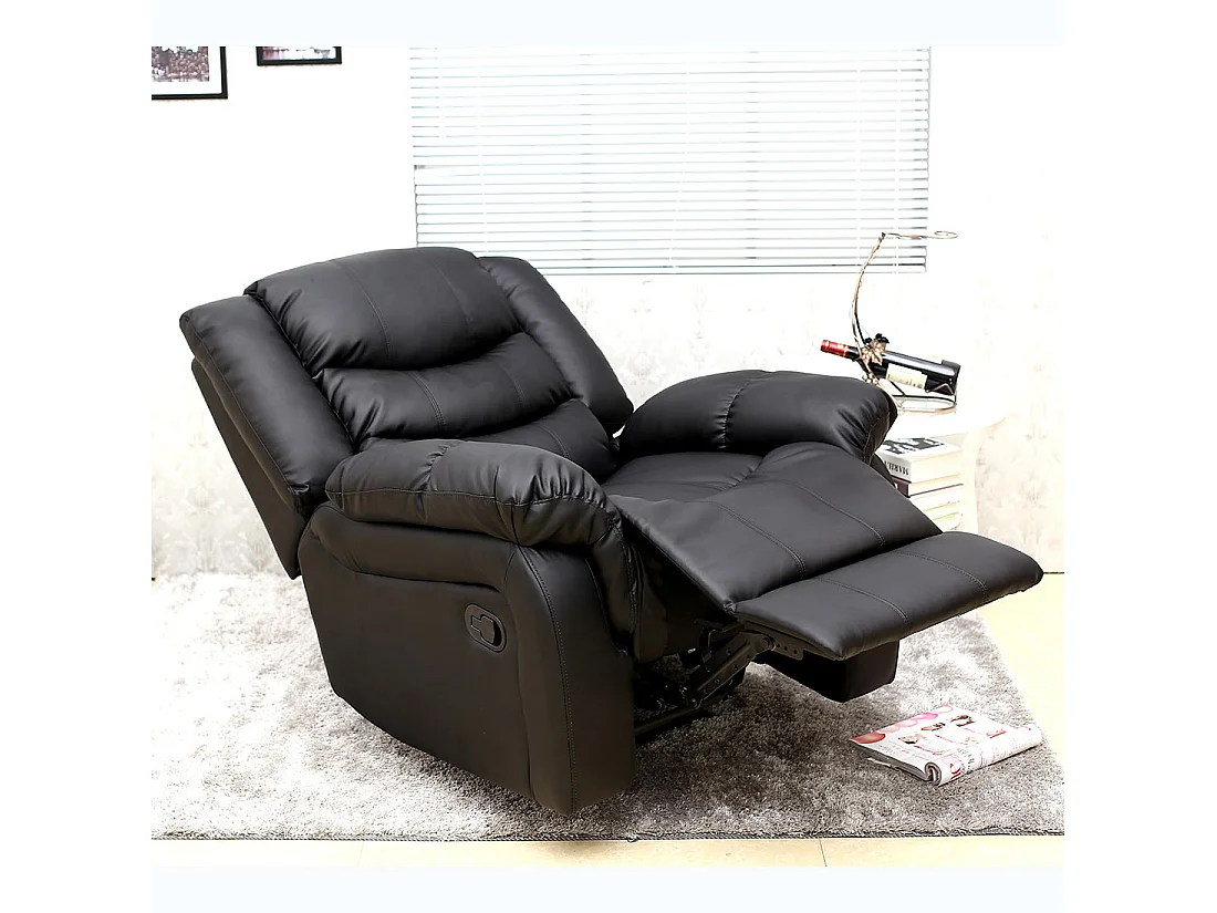 Seattle Manual Recliner Armchair Home Lounge Bonded Leather Chair