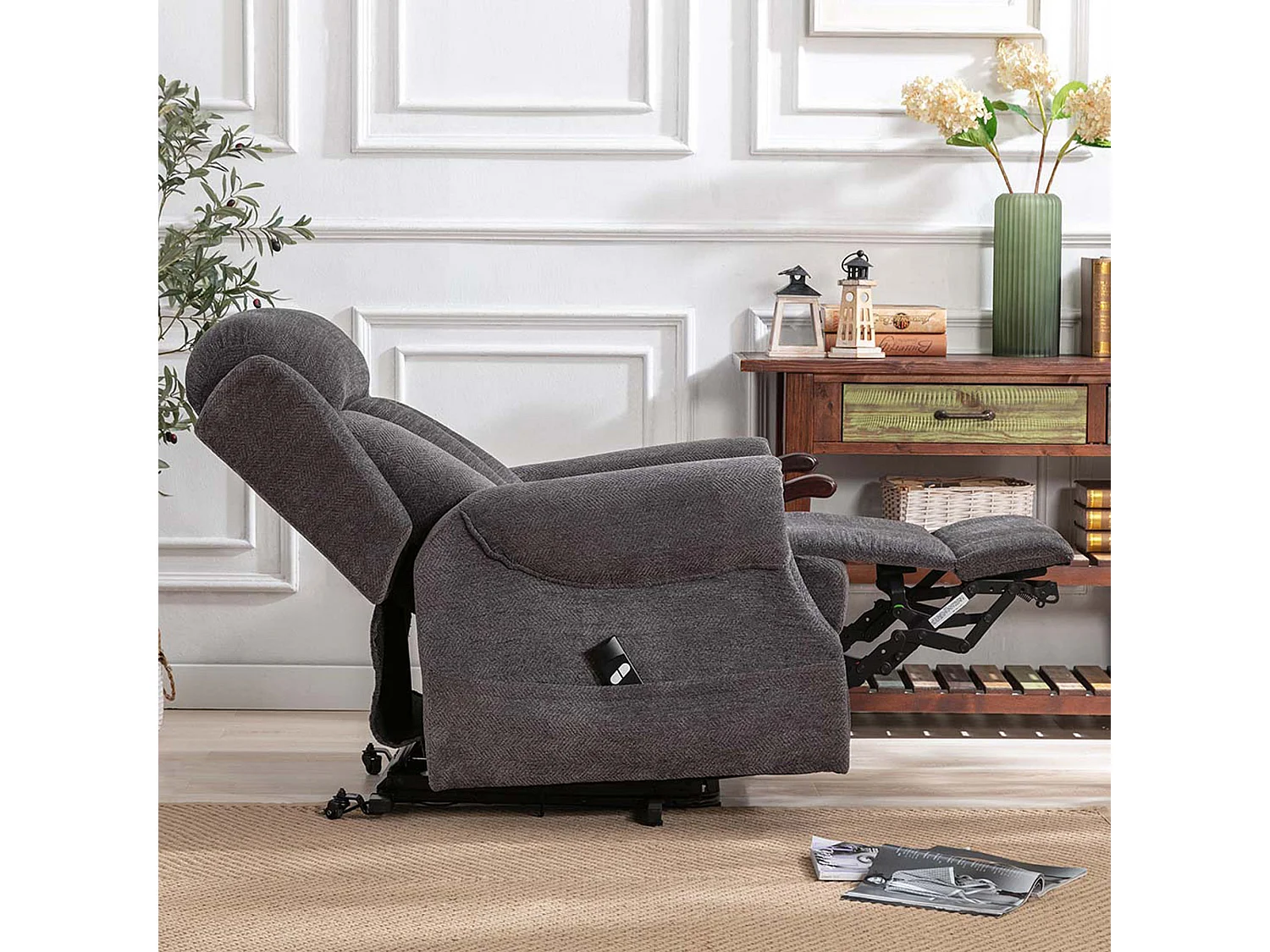 Halton Fabric Heavy Duty Single Motor Rise Recliner Lift Mobility Chair