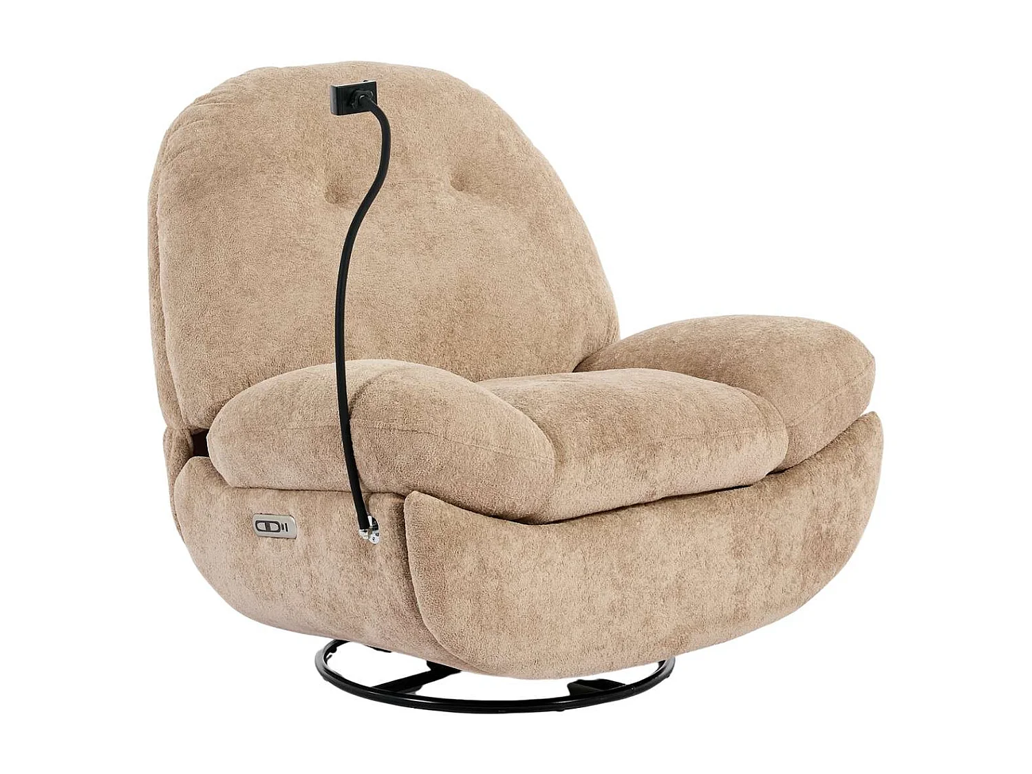Phoenix Electric Recliner Voice Control Swivel Rock Teddy Boucle Chair