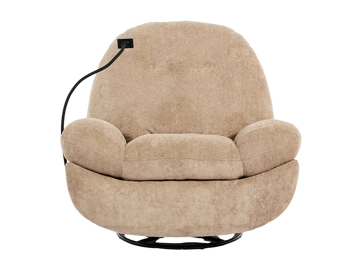Phoenix Electric Recliner Voice Control Swivel Rock Teddy Boucle Chair