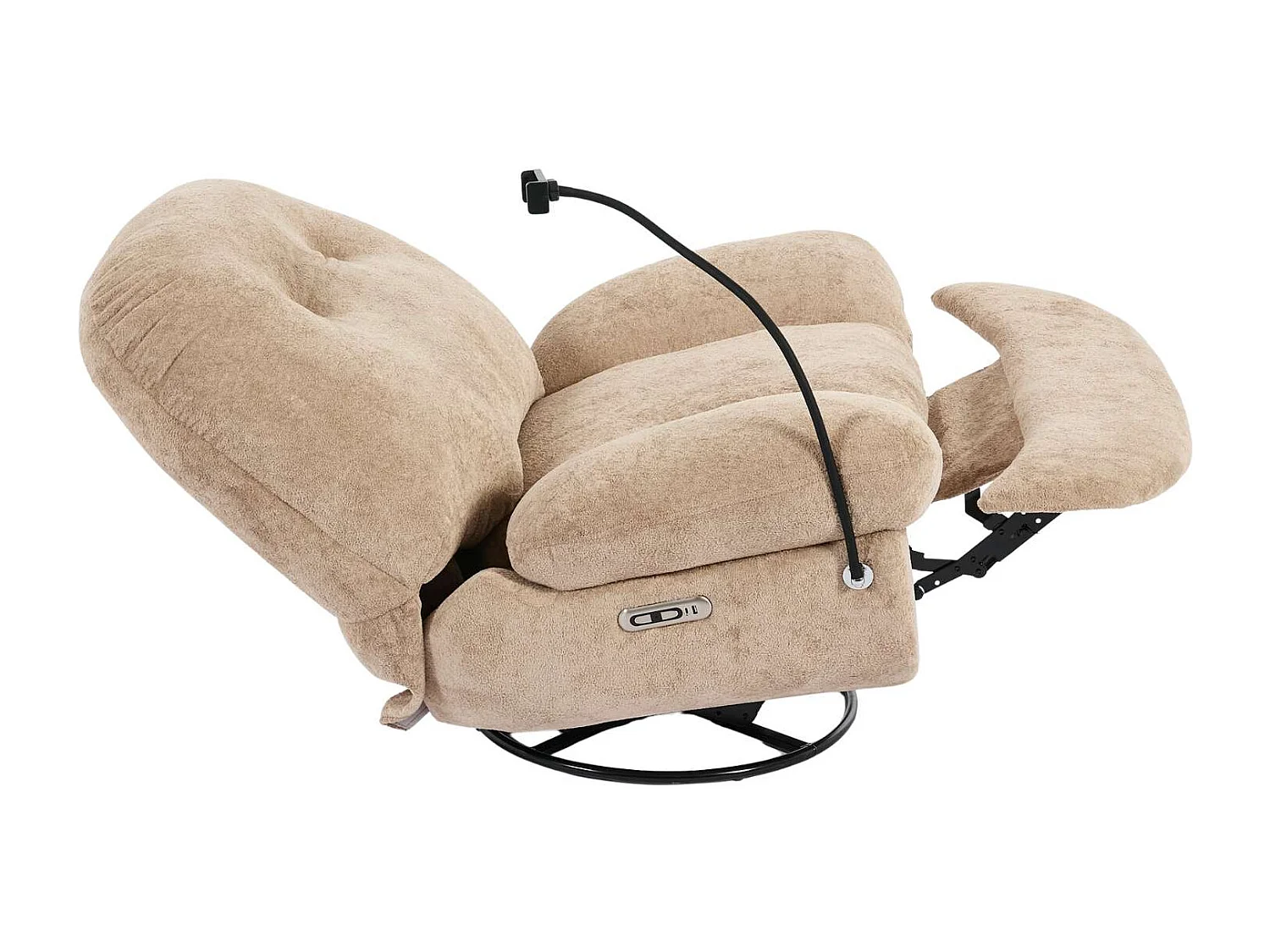Phoenix Electric Recliner Voice Control Swivel Rock Teddy Boucle Chair