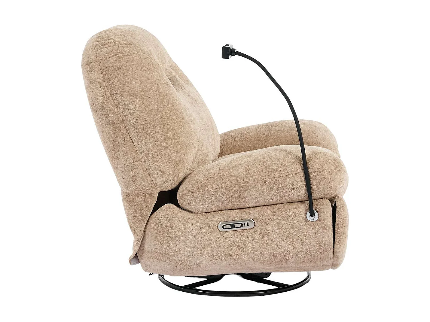 Phoenix Electric Recliner Voice Control Swivel Rock Teddy Boucle Chair