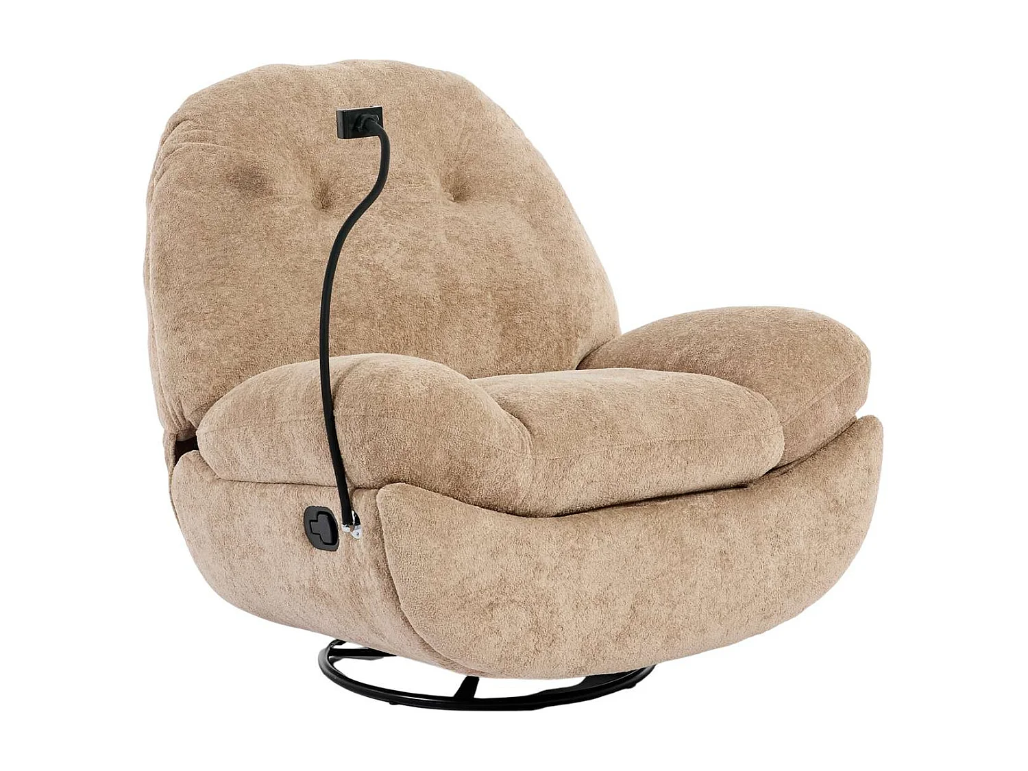 Phoenix Manual Recliner Swivel & Rocker Teddy Boucle Fabric Chair