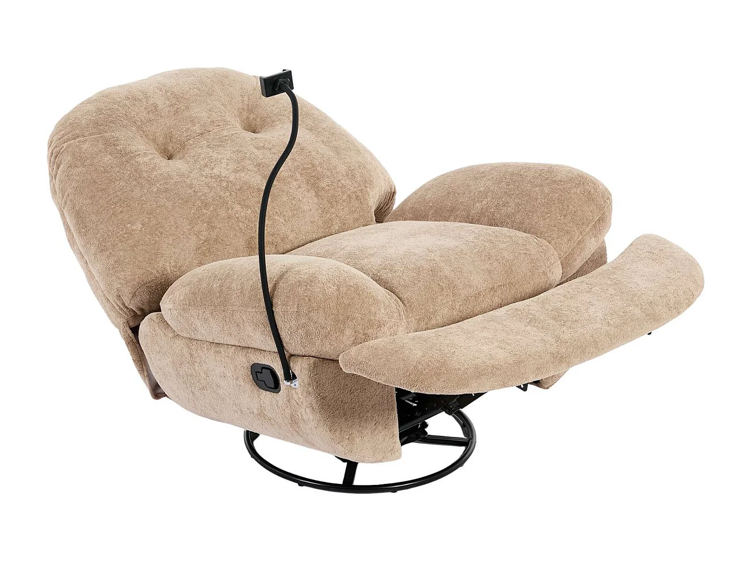 Phoenix Manual Recliner Swivel & Rocker Teddy Boucle Fabric Chair