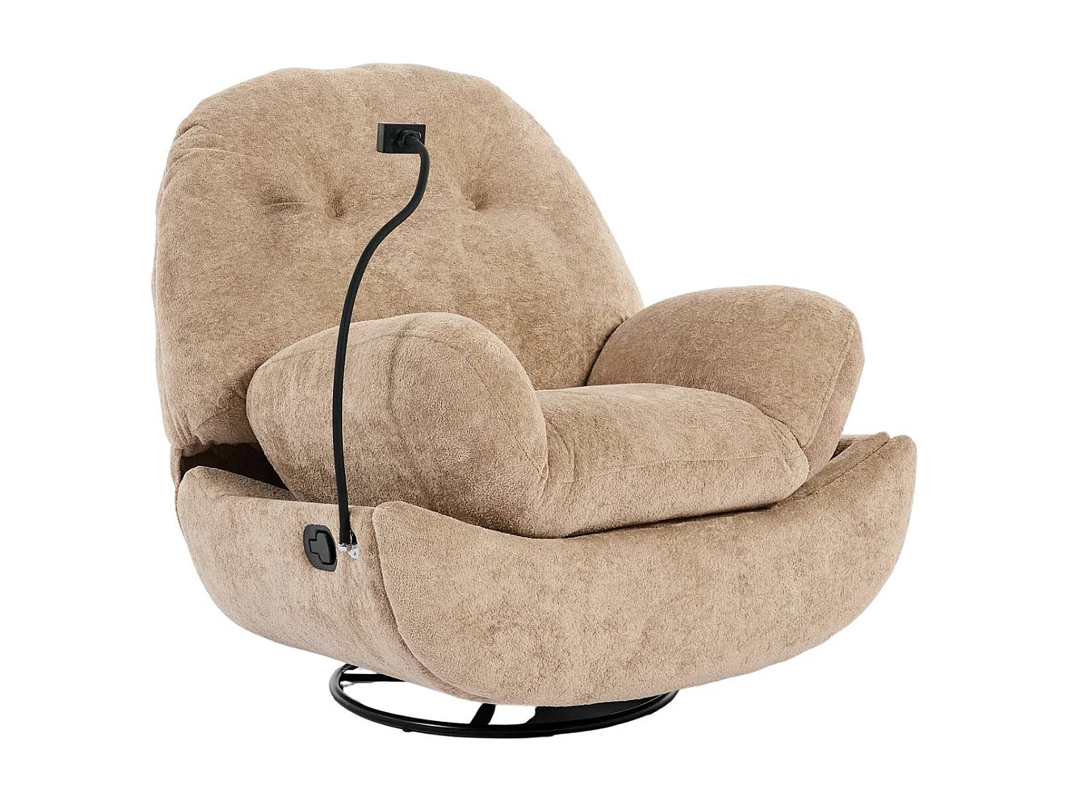 Phoenix Manual Recliner Swivel & Rocker Teddy Boucle Fabric Chair