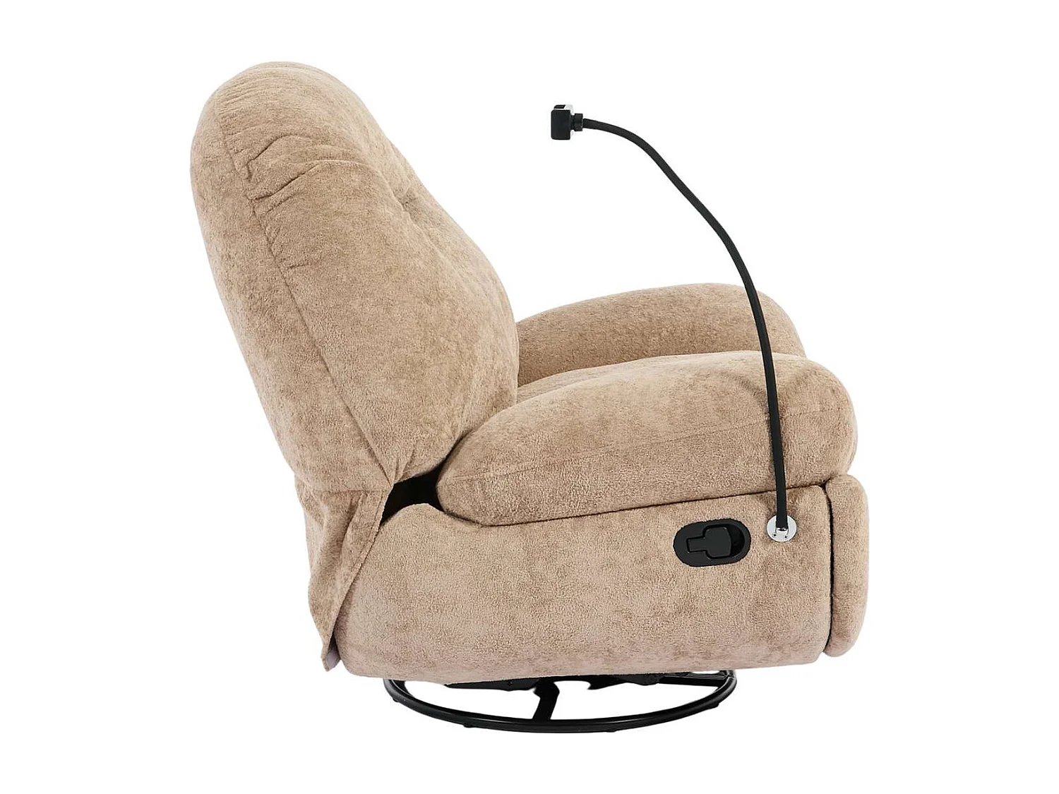 Phoenix Manual Recliner Swivel & Rocker Teddy Boucle Fabric Chair