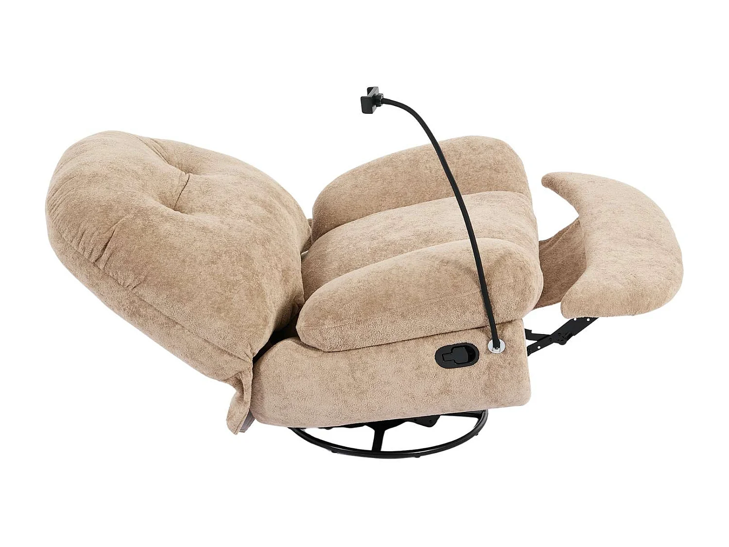 Phoenix Manual Recliner Swivel & Rocker Teddy Boucle Fabric Chair