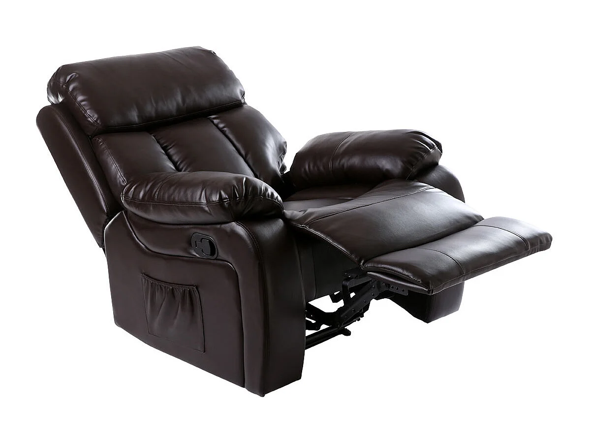 Chester Bonded Leather Manual Recliner Chair with Heat And Massage