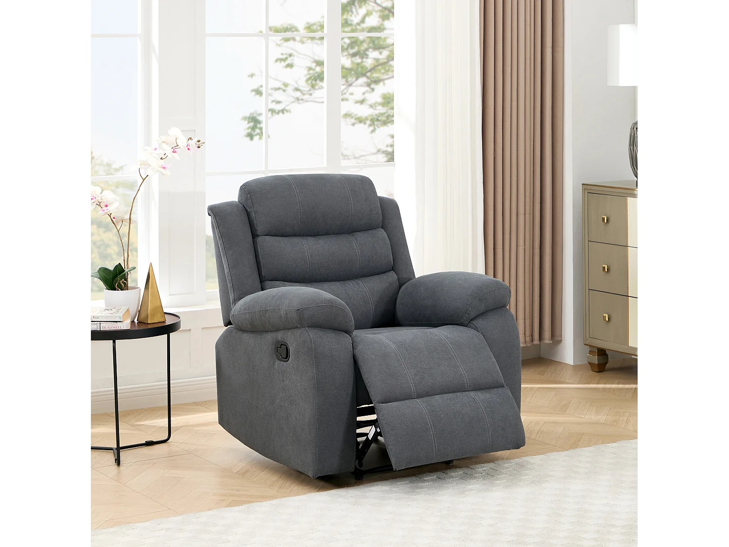 Boston 1 Seater Fabric Manual Recliner Chair