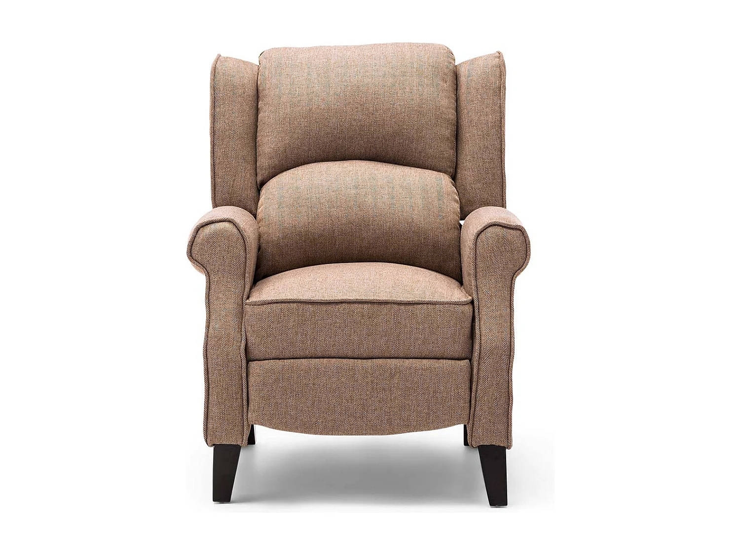 Eaton Wing Back Fireside Herringbone Fabric Pushback Recliner Chair