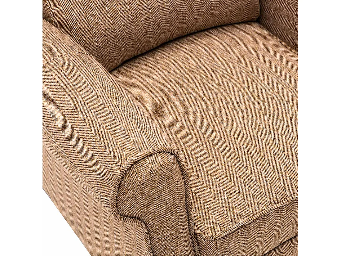 Eaton Wing Back Fireside Herringbone Fabric Pushback Recliner Chair