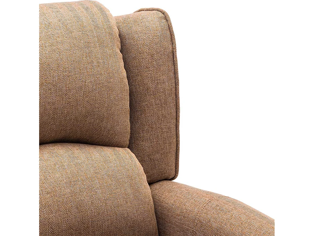 Eaton Wing Back Fireside Herringbone Fabric Pushback Recliner Chair