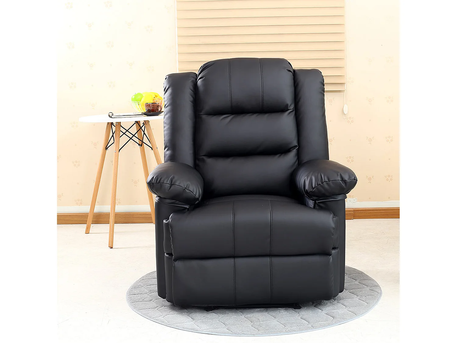 Loxley Bonded Leather Manual Recliner Armchair Sofa Home Lounge Chair