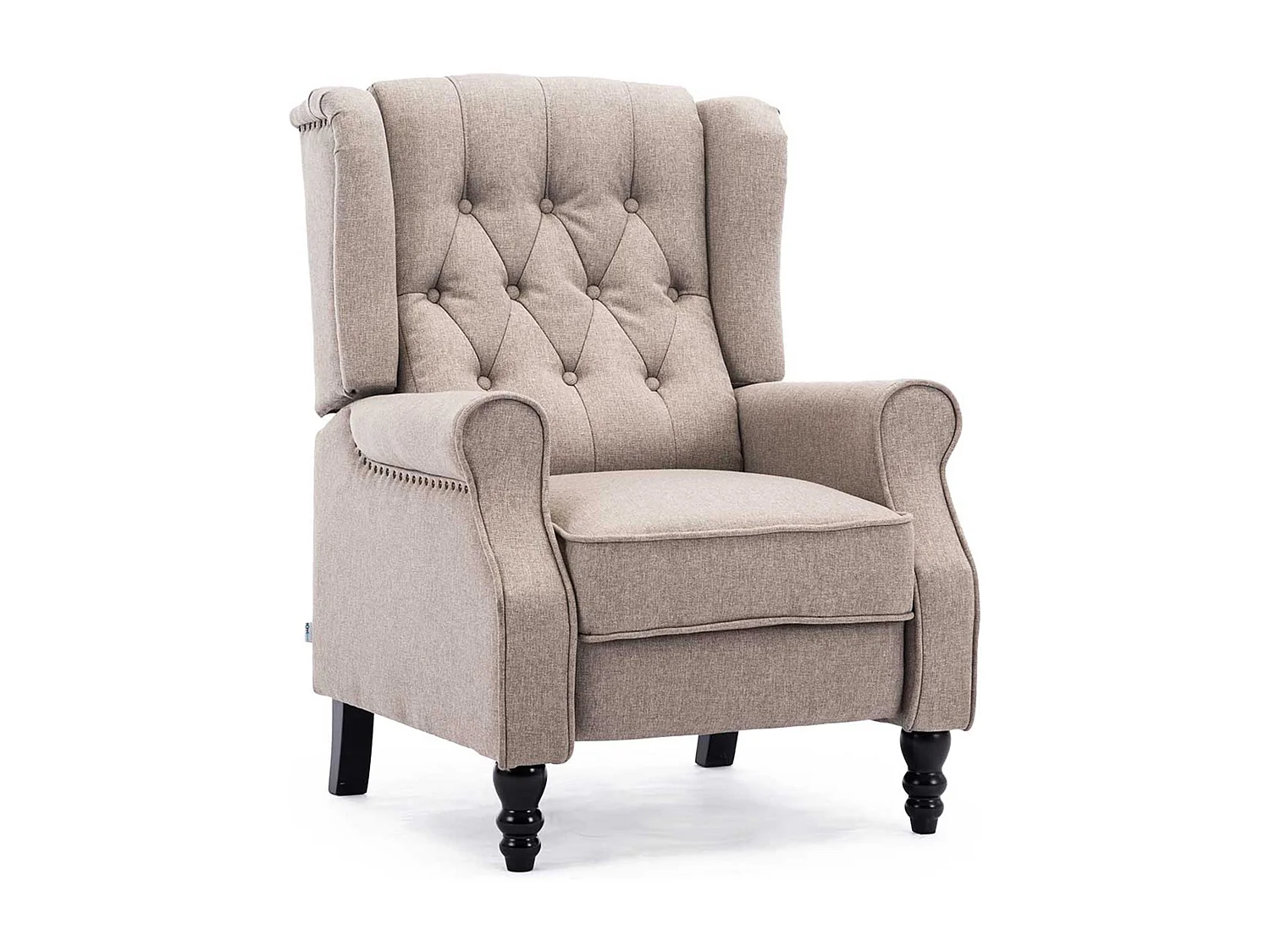 Althorpe Wing Back Recliner Button Back Fireside Linen Chair