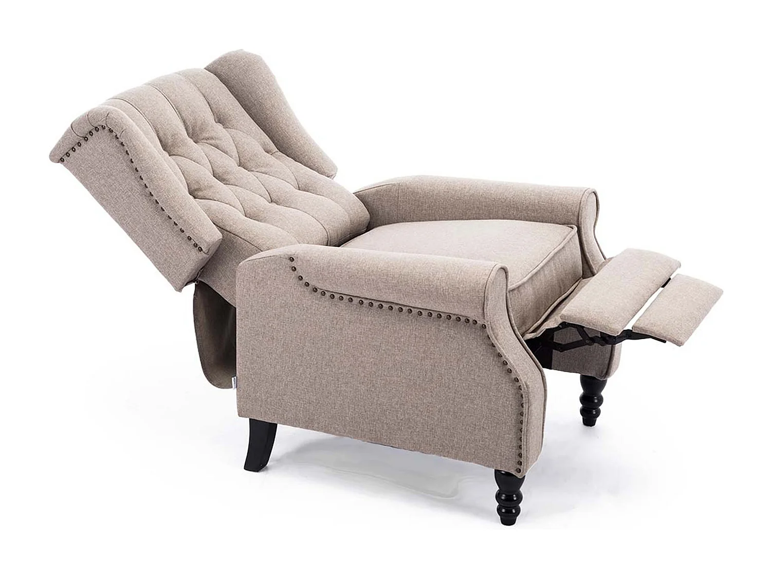 Althorpe Wing Back Recliner Button Back Fireside Linen Chair