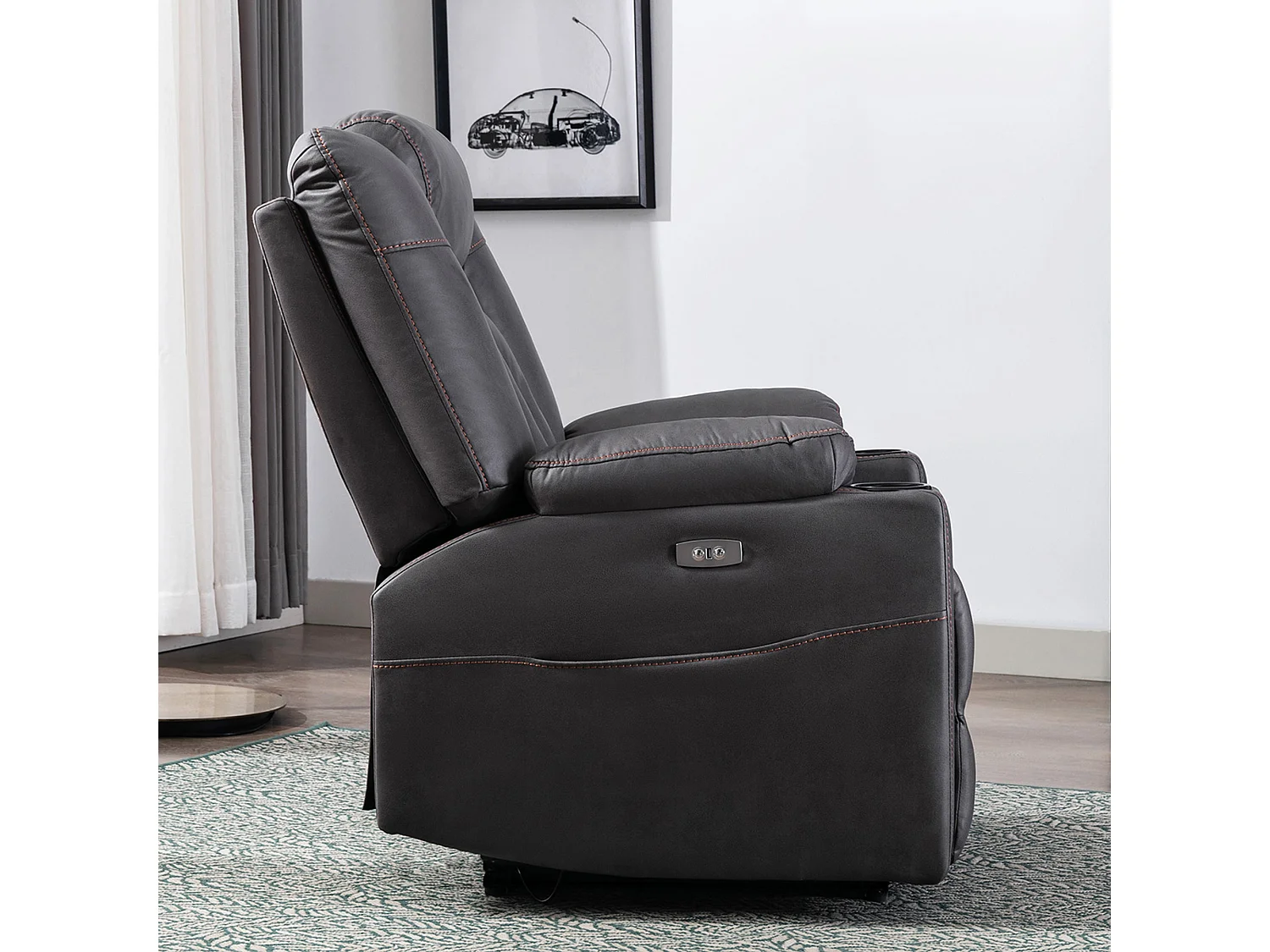 Afton Electric Technology Fabric Auto Recliner USB Lounge Sofa Chair