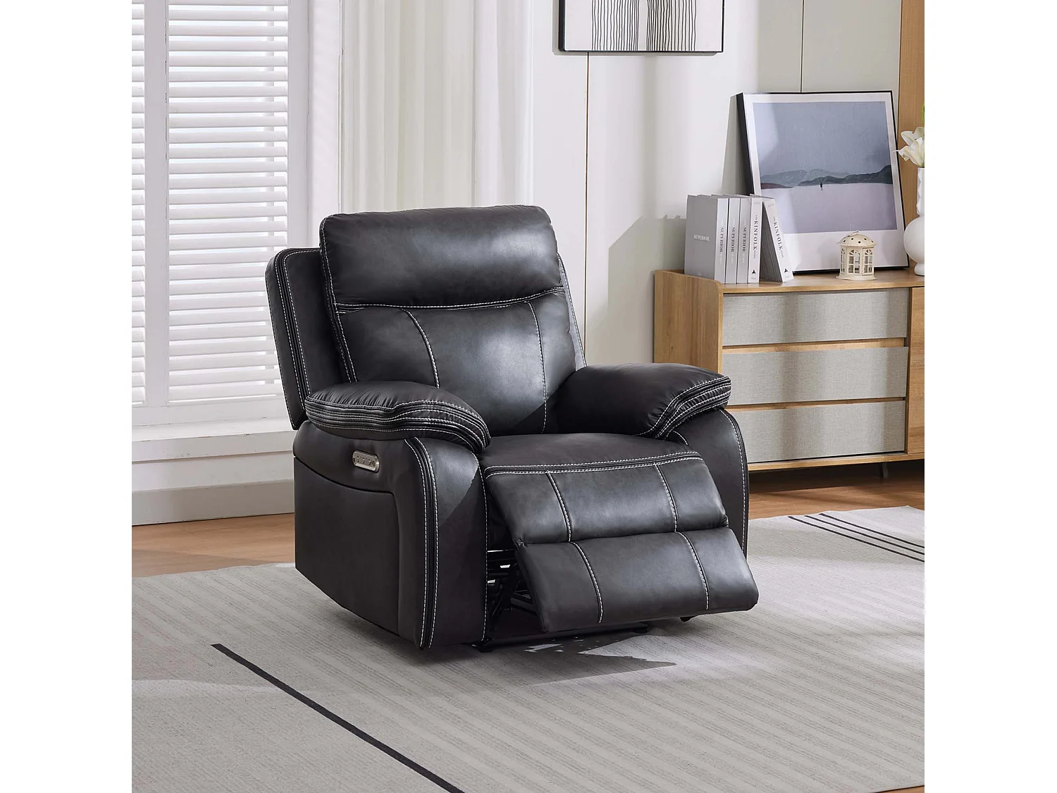 Vinson Electric Recliner Air Leather USB-C Charging Recliner Chair