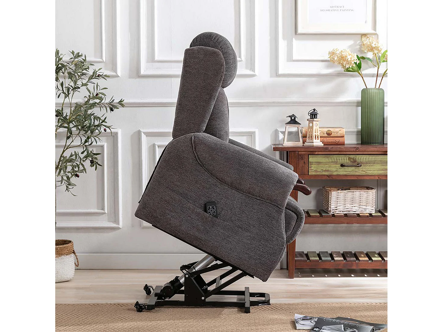 Halton Fabric Heavy Duty Dual Motor Rise Recliner Lift Mobility Chair