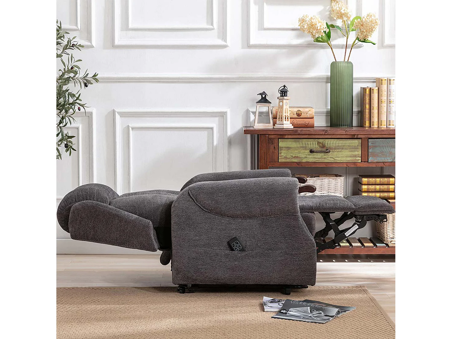 Halton Fabric Heavy Duty Dual Motor Rise Recliner Lift Mobility Chair