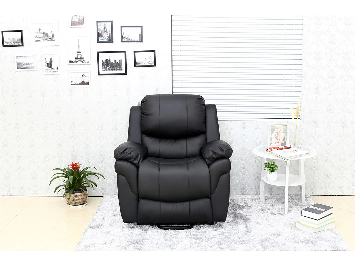 Madison Single Motor Electric Rise Recliner Bonded Leather Lift Chair