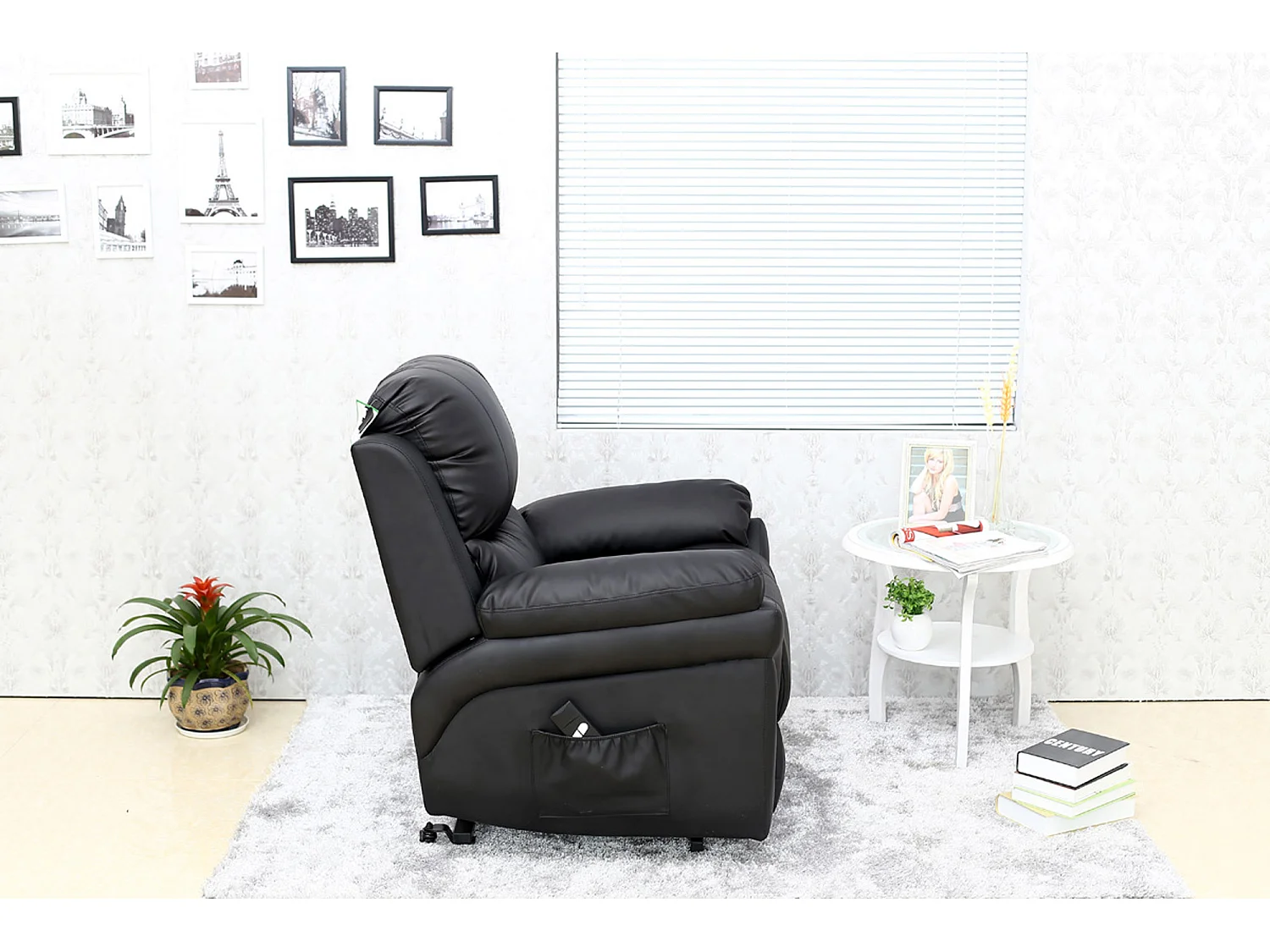 Madison Single Motor Electric Rise Recliner Bonded Leather Lift Chair
