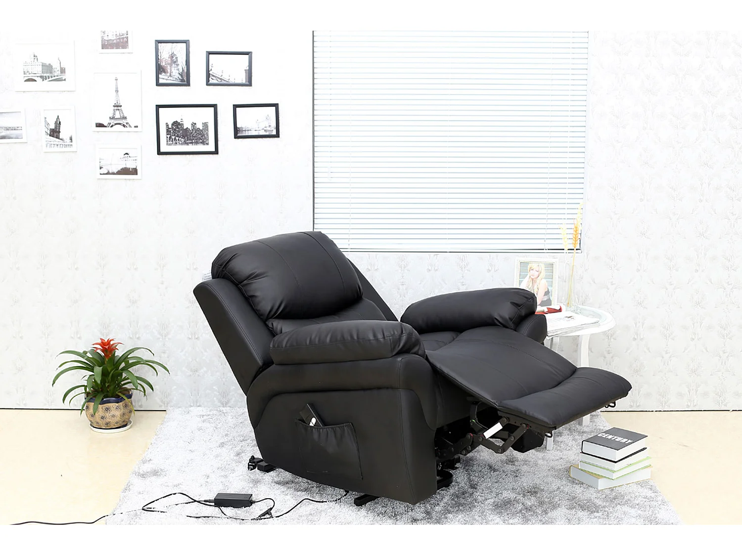 Madison Single Motor Electric Rise Recliner Bonded Leather Lift Chair
